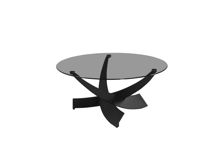 Couchtisch >Taniri< in grau, schwarz, Glas, Metall - 42x90cm (HxD)