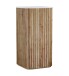 Barschrank >Winston< in weiß, Akazie, Marmor, Akazie massiv - 50x105x50 (BxHxT)