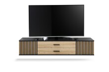 Lowboard >Avira< in Artisan Eiche Dekor, schwarz - 180x32x31cm (BxHxT)