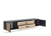Lowboard >Avira< in Artisan Eiche Dekor, schwarz - 180x32x31cm (BxHxT)