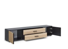 Lowboard >Filipo< in Artisan Eiche Dekor,schwarz - 160x32x31cm (BxHxT)