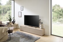 Lowboard >Lumero< in Artisan Eiche Dekor, schwarz - 180x32x31cm (BxHxT)