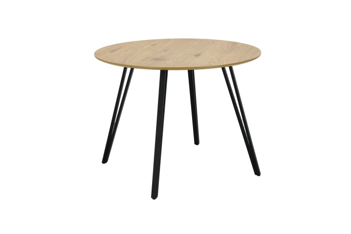 Esstisch >Floris< in Eiche Dekor, schwarz, MDF, Metall - 75x100cm (HxD)