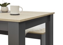 Essgruppe >Maria< (3-tlg.) in Artisan Eiche Dekor, anthrazit - 120x75x80 (BxHxT)