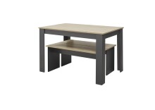 Essgruppe >Maria< (3-tlg.) in Artisan Eiche Dekor, anthrazit - 120x75x80 (BxHxT)