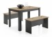 Essgruppe >Maria< (3-tlg.) in Artisan Eiche Dekor, anthrazit - 120x75x80 (BxHxT)