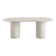 Esstisch >Maranola< in Hellgrau, MDF, Zement - 96x76x200cm (BxHxT)
