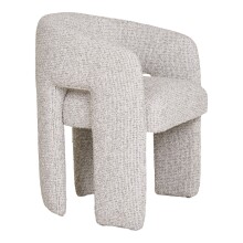 Sessel >Monroe< in Beige, Polyester - 58x74x55cm (BxHxT)