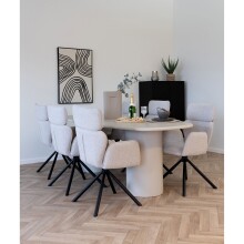 Drehstuhl >Cordoba< (2er-Set) in Hellgrau, Stahl, Stoff - 61x95x61cm (BxHxT)