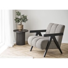 Sessel >Florence< in Hellbraun / Braun, Polyester - 68x76x83cm (BxHxT)