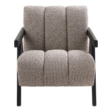 Sessel >Florence< in Hellbraun / Braun, Polyester - 68x76x83cm (BxHxT)