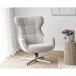Loungesessel >Turin< in creme, Stahl, Gewebe, Sperrholz - 86x100x76cm (BxHxT)