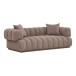 Sofa >Aurora< in Braun, Polyester - 226x69x106cm (BxHxT)
