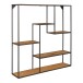 Wandregal >Vita< in Eiche Dekor, Stahl / Melaminfolie - 85x85x18cm (BxHxT)