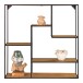 Wandregal >Vita< in Eiche Dekor, Stahl / Melaminfolie - 85x85x18cm (BxHxT)