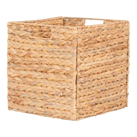Regalkorb >Passo< in Braun, Wasserhyazinthe - 30x30x30cm (BxHxT)