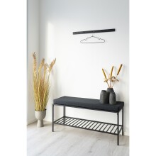 Garderobenhaken >Vita< in Schwarz, Stahl - 4x4x70cm (BxHxT)