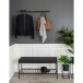 Garderobe >Trento< in Schwarz, Metall - 3x82x30cm (BxHxT)