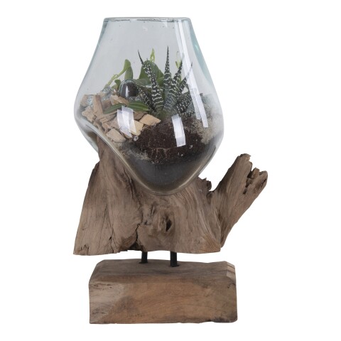 Dekovase >San-Marino< in Natur, Teak - 18x25x15cm (BxHxT)