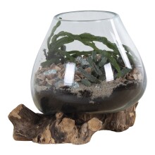 Dekovase >San-Marino< in Natur, Teak - 18x20x20cm (BxHxT)