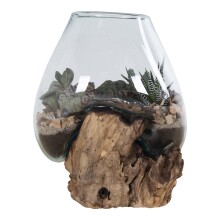 Dekovase >San-Marino< in Natur, Teak - 18x20x20cm (BxHxT)