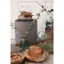 Dekovase >San-Marino< in Natur, Teak - 18x20x20cm (BxHxT)