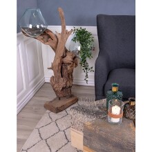 Dekovase >San-Marino< in Natur, Massivholz - 60x100x60cm (BxHxT)