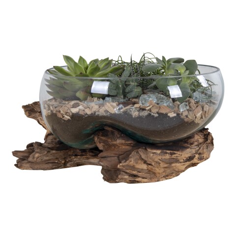 Dekovase >San-Marino< in Natur, Massivholz - 26x20x26cm (BxHxT)