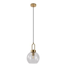 Pendelleuchte >Luton< in Messing, Glas - 25x33x25cm...