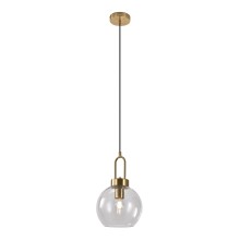 Pendelleuchte >Luton< in Messing, Glas - 25x33x25cm...