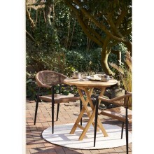 Gartenstuhl >Canari< (2er-Set) in Natur / Schwarz - 57x78x60 (BxHxT)