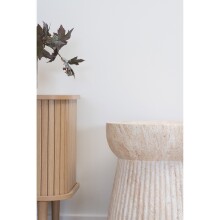 Gartentisch >Bonn< in Fibreclay natur, 95% MgO, 5% Glasfasern - 37x43x37 (BxHxT)