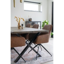 Teppich >Havanna< in Blau / Orange, Chenille-Polyester - 160x1x230cm (BxHxT)
