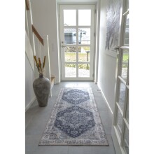 Teppich >Havanna< in Blau, Chenille-Polyester -...