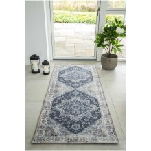 Teppich >Havanna< in Blau, Chenille-Polyester - 80x1x200cm (BxHxT)