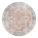 Teppich >Havanna< in Blau / Orange, Chenille-Polyester - 200x1x200cm (BxHxT)