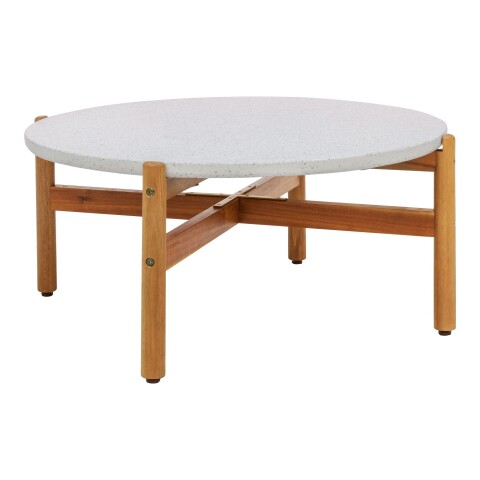 Gartentisch >Terracina< in Akazie, Massivholz, Terrazzo - 84,5x38,5x84,5 (BxHxT)