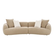 Sofa >Dali< in Hellbraun, Polyester, Holzwerkstoff...