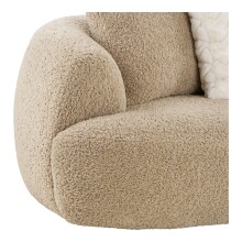 Sofa >Dali< in Hellbraun, Polyester, Holzwerkstoff - 134x69x302cm (BxHxT)