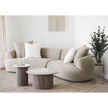 Sofa >Dali< in Hellbraun, Polyester, Holzwerkstoff - 134x69x302cm (BxHxT)