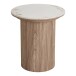 Beistelltisch >Athens< in Weiss / Dunkelbraun, Keramik, MDF, Dekor - 50x45 (HxD)