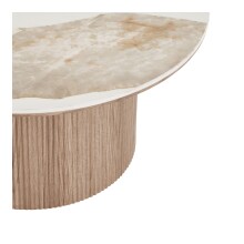 Couchtisch >Athens< in weiss / Dunkelbraun, Keramik, MDF, Dekor - 40x80cm (HxD)