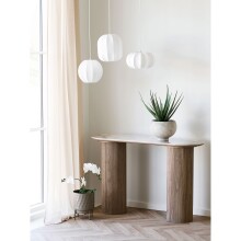 Konsole >Athens< in weiss / Dunkelbraun, Keramik, MDF, Dekor - 120x78x40 (BxHxT)