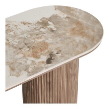 Konsole >Athens< in weiss / Dunkelbraun, Keramik, MDF, Dekor - 120x78x40 (BxHxT)