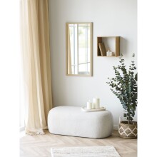 Pouf >Blossomville< in Sand, 100% Polyester -...