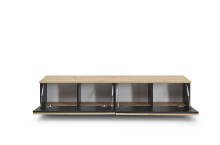 Lowboard >Lorena< stehend / hängend, schwarz, Artisan Eiche Dekor - 160x32x31cm (BxHxT)