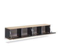 Lowboard >Lorena< stehend / hängend, schwarz, Artisan Eiche Dekor - 160x32x31cm (BxHxT)