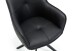 Armlehnstuhl >Emma< (2er Set) drehbar, schwarz mit Leder - 59x82x62 (BxHxT)