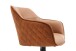 Armlehnstuhl >Emma< (2er-Set) drehbar, braun mit Leder, Gestell schwarz - 59x82x62 (BxHxT)