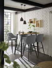 Barhocker >Emma< (2er Set) drehbar, in grau, schwarz - 57x105x53 (BxHxT)